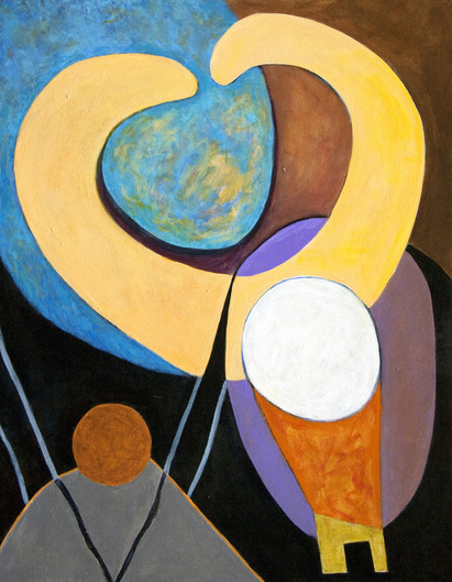 Letting Go of Holding On New Encounters acrylic on canvas