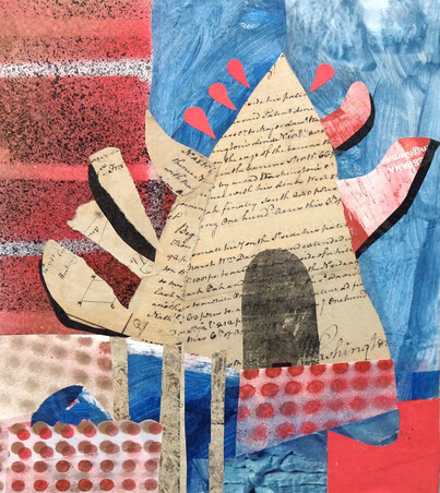  Collages mixed media on gessoed cradled board