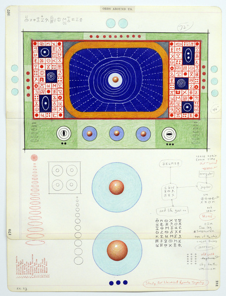 KARLA KNIGHT Universal Remote (2023) Flashe, colored pencil, and graphite on paper