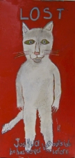 kathy beynette cats and dogs oil on board