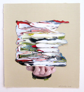 KATHY BUTTERLY Works on Paper nail polish and collage