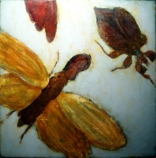 KATHY FEIGHERY Bugs & Butterflies oil on canvas