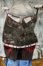 Katie Rubright The Inferno We Deserve graphite, charcoal, ink, gouache, watercolor, solvent transfer and collage on paper