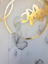 Katlin Evans Drawings graphite, dura-lar, gold leaf