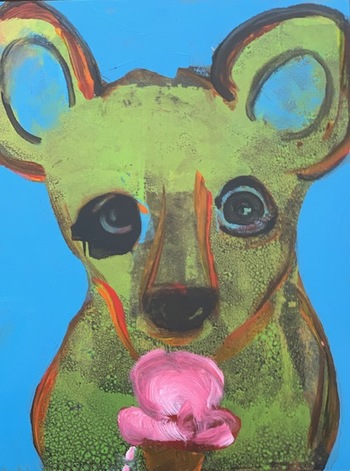 Kathy Cotter PORTRAITS Hand painted screen on board