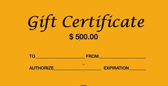 Kathy Cotter GIFT CERTIFICATES 