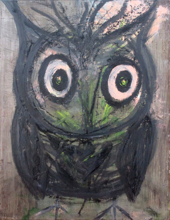 Kathy Cotter OWLS oil &wax on board