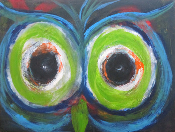 Kathy Cotter OWLS oil &wax on board