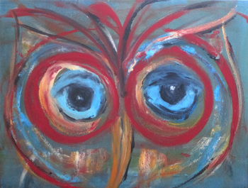 Kathy Cotter OWLS oil &wax on board