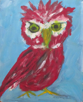 Kathy Cotter OWLS oil on board