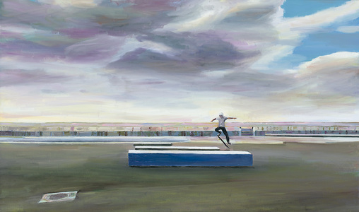 Keisuke Eguchi Painting Skateboard series oil on canvas