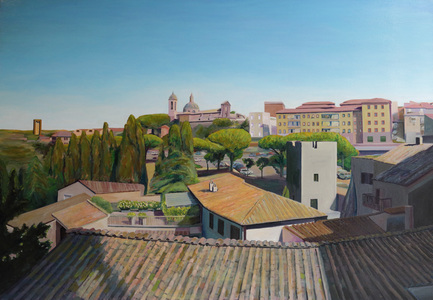 Keisuke Eguchi Painting Cityscape oil on canvas