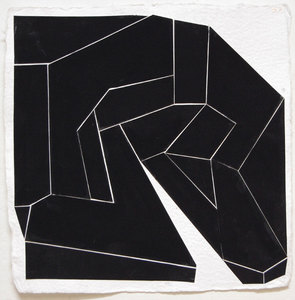 Ken Greenleaf Black Collages Gouache on paper collaged on Shizen paper