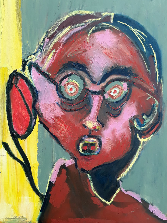 Kimberly DiNatale  oilsticks over acrylic