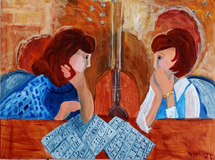 Kimberly DiNatale 2025 School Girls Paintings acrylic on canvas