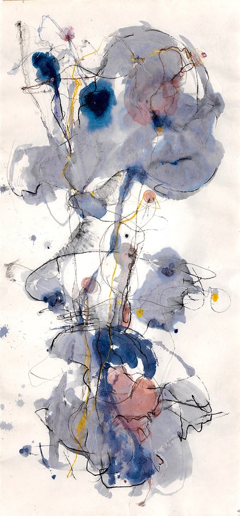 Grey sunny day Painting Mixed media on mulberrytree-paper