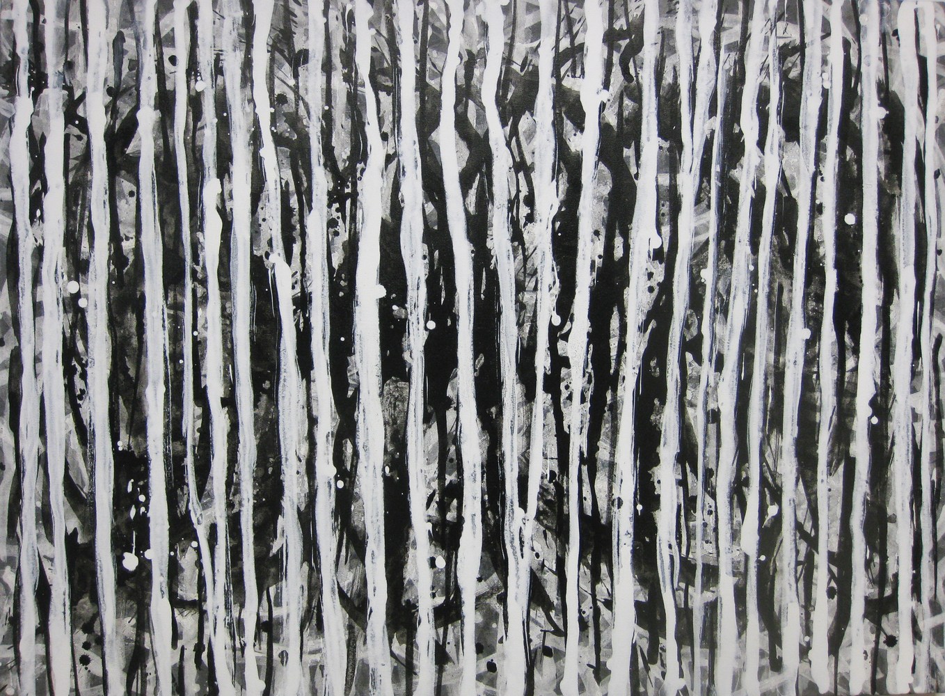 Kiyoshi Otsuka Paintings black and  white acrylic on canvas