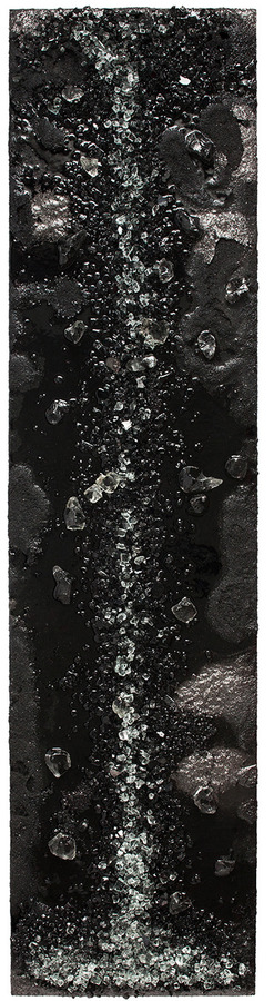 Kristin Schattenfield-Rein The Liminal State Glass, Sand, Resin & Enamel on Birch Panel