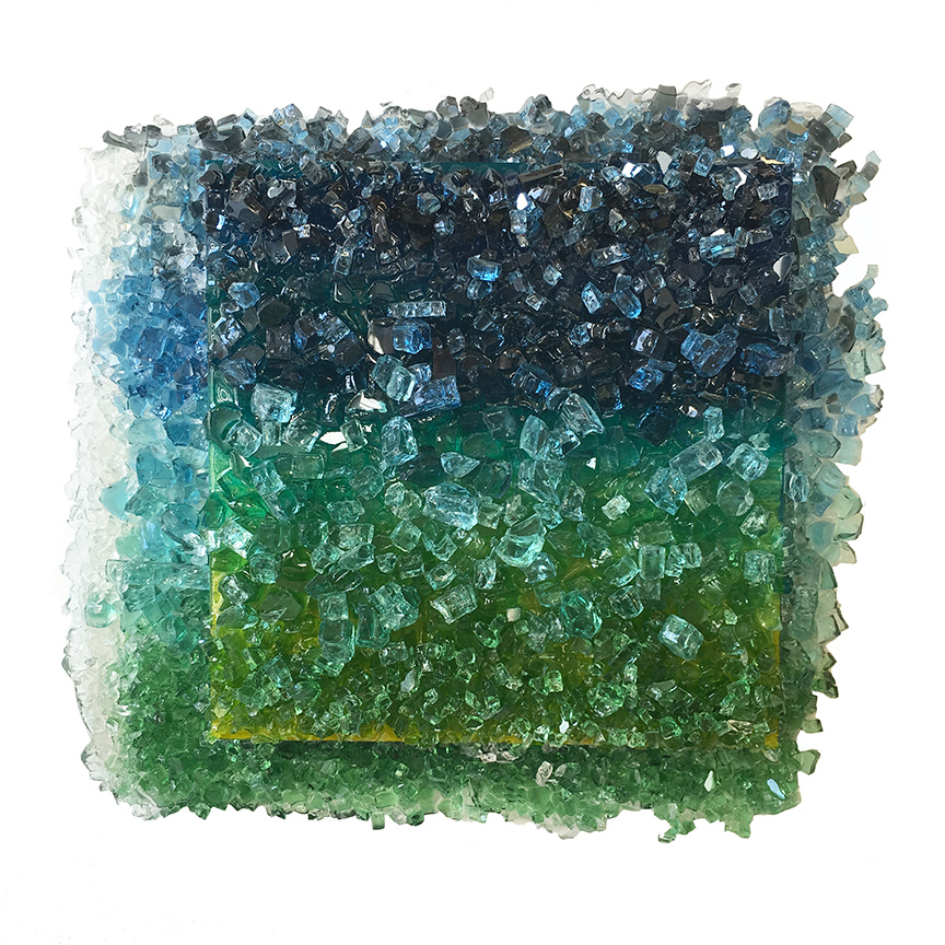 Kristin Schattenfield-Rein The Liminal Gates Glass, Resin & Acrylic Ink on Birch Panel