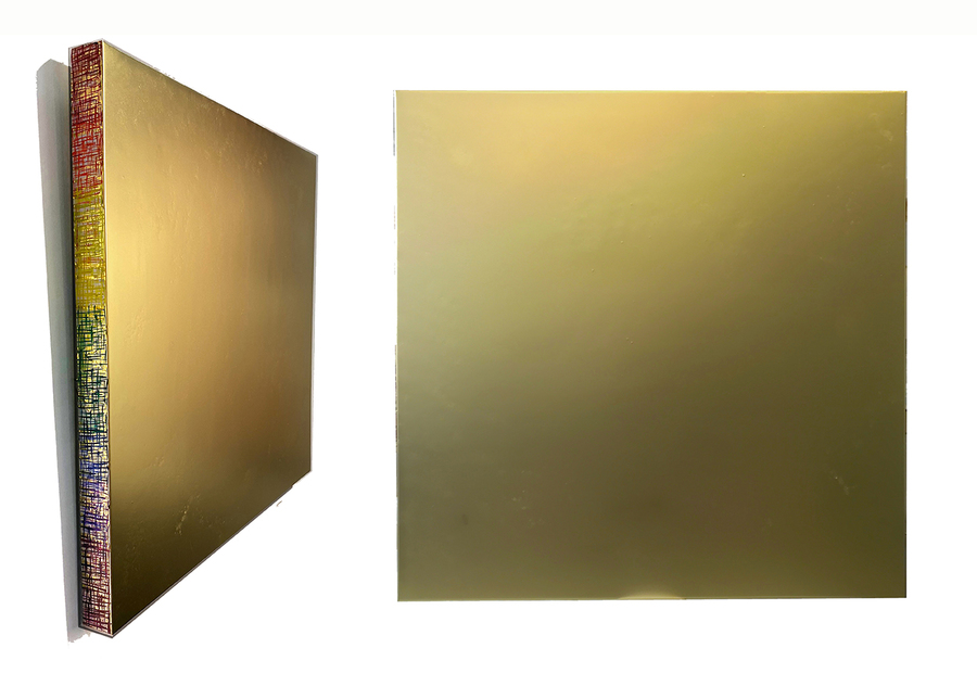 Kristin Schattenfield-Rein Selected Works Gold Dust, Resin, Enamel & Acrylic Ink on Birch Panel