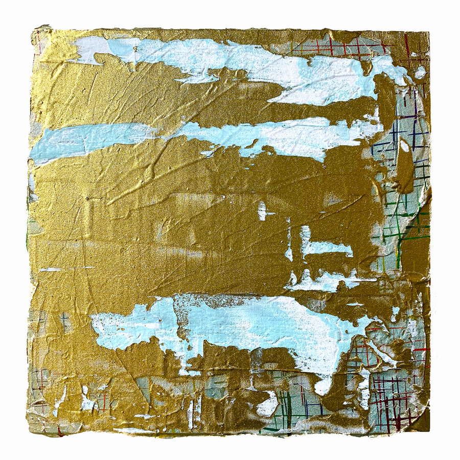 Kristin Schattenfield-Rein Selected Works Gold Dust, Concrete, Gesso & Acrylic Ink on Birch