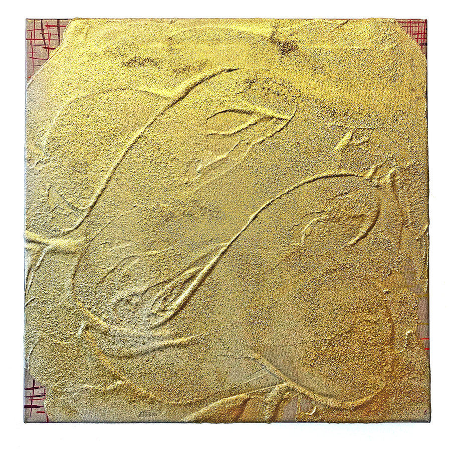 Kristin Schattenfield-Rein Recent Work Gold Dust, Concrete & Acrylic Ink on Linen