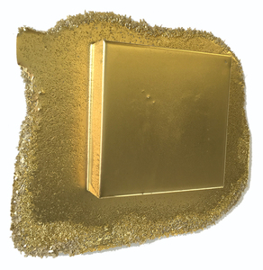 Kristin Schattenfield-Rein The Liminal Gates Resin, Gold Leaf, Gold Dust, Glass Shards, Oil & Enamel on Birch Panel