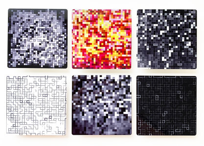 6 Pandemic Pixel Project Tiles printed on Metal