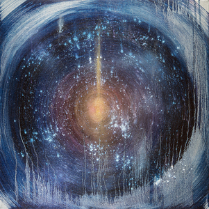 Kristin Schattenfield-Rein We Are All Made Of Stars Oil, Interference, Gold Dust, Enamel on Canvas