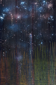 Kristin Schattenfield-Rein We Are All Made Of Stars Oil, Interference, Enamel on Canvas