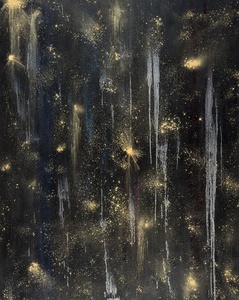 Kristin Schattenfield-Rein We Are All Made Of Stars Oil, Gold Dust, Interference, Enamel on Canvas