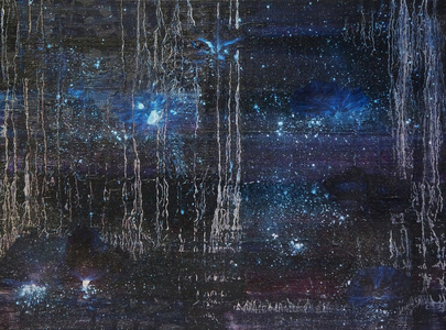 Kristin Schattenfield-Rein We Are All Made Of Stars Oil, Interference, Enamel on Canvas