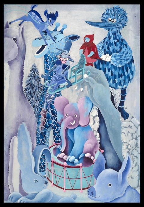 Kyujin Lee Recent Work watercolor, acrylic, tissue paper on canvas