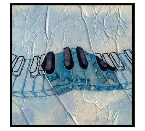 Kyujin Lee Small Work watercolor, acrylic, tissue paper on mulberry paper mounted on panel