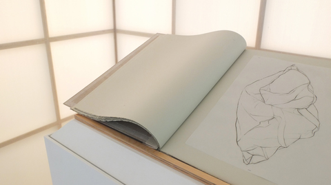 Leigh Ann Hallberg Portable Contemplation Cube  Paper, Board, Graphite, Mylar