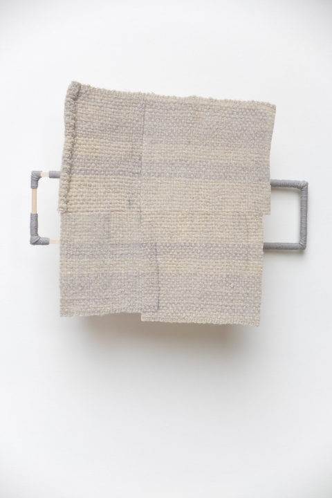 Leigh Ann Hallberg MB Standing Wave wool blanket, thread, wood, matboard 
