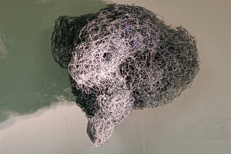 Larry Dell Metal/Fabric Sculpture Chicken Wire, steel wire, spray paint