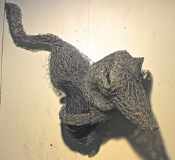 Larry Dell Metal/Fabric Sculpture Chicken wire, fabric, steel mesh.