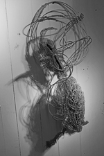 Larry Dell Metal/Fabric Sculpture Steel wire, chicken wire, fabric.