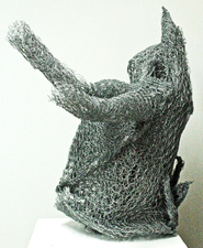 Larry Dell Metal/Fabric Sculpture chicken wire, steel wire, fabric