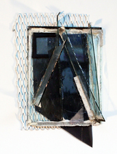 Larry Dell Metal, Glass, Fabric Plate glass, metal mesh, screen fabric, acrylic paint, leather