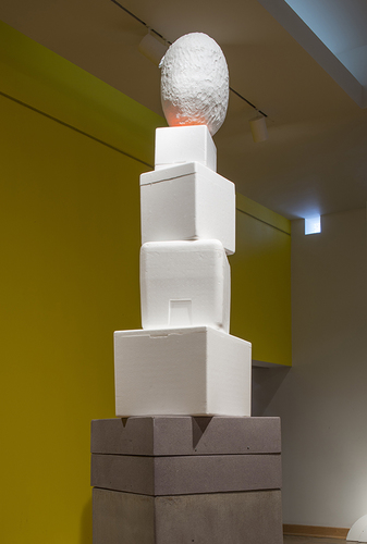                                                                                       LAS HERMANAS IGLESIAS INSTALLATIONS Fiberglass pedestals, styrofoam coolers, paper pulp, latex paint