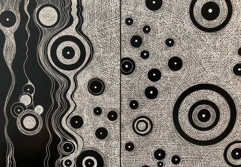 Laura Gurton Works on Clay board   ink on clay bord