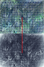 laura p krasnow the_shortest_distance_between_2_points Polaroid and Digital Photograph; Phototex mounted on stretched canvas