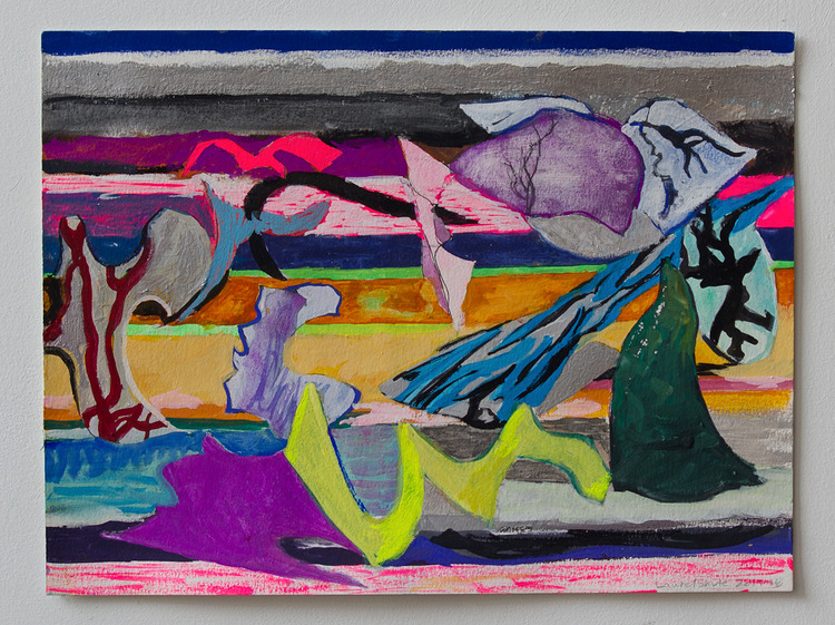 LAUREL SHUTE  Tropospheric Painting  gouache, silver, drawing on paper