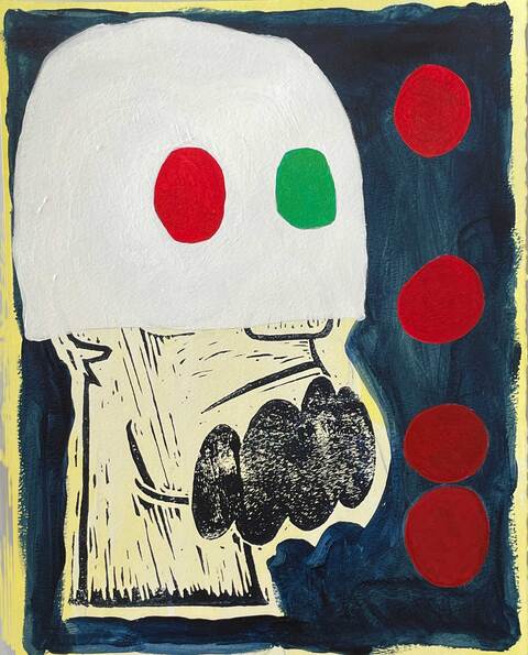 laurence hegarty  ACRYLIC AND BLOCK PRINT ON PANEL