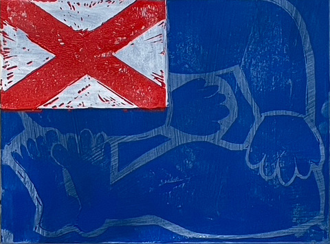 laurence hegarty  ACRYLIC AND BLOCK PRINT ON PAPER