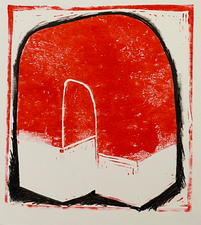 laurence hegarty PAINTING BLOCK PRINT AND ACRYLIC ON PAPER