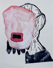 laurence hegarty PAINTING BLOCK PRINT AND ACRYLIC PAINT ON PAPER