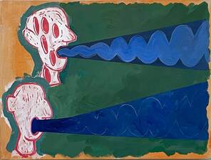 laurence hegarty PAINTING BLOCK PRINT AND ACRYLIC PAINT ON PANEL